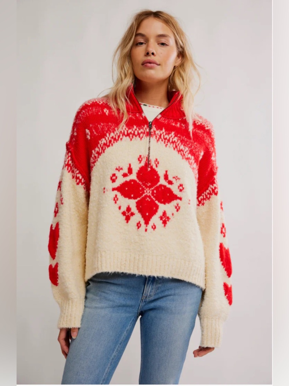 Free People Mythical Half Zip Pullover Size Small NWT